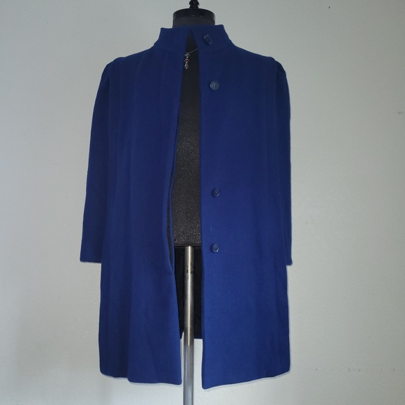 International Scene Royal Blue Wool Pea Coat with Extra Bottom  Size 11/12 - Picture 3 of 11
